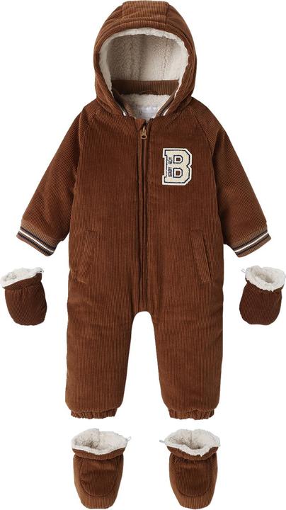 Actual product image Vertbaudet Warm baby winter overall made of corduroy, recycled polyester padding (86)