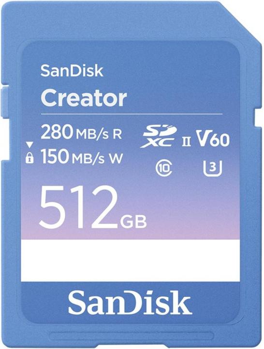 Actual product image SanDisk Creator UHS-II V60 (512 GB, SDXC, U3, UHS-II)