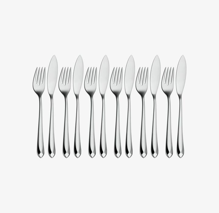 Produktbild WMF Fischbesteck Fischmesser Fischgabel Fischset Jette 12tlg Edelstahl poliert (12 Stück, Besteck Set)