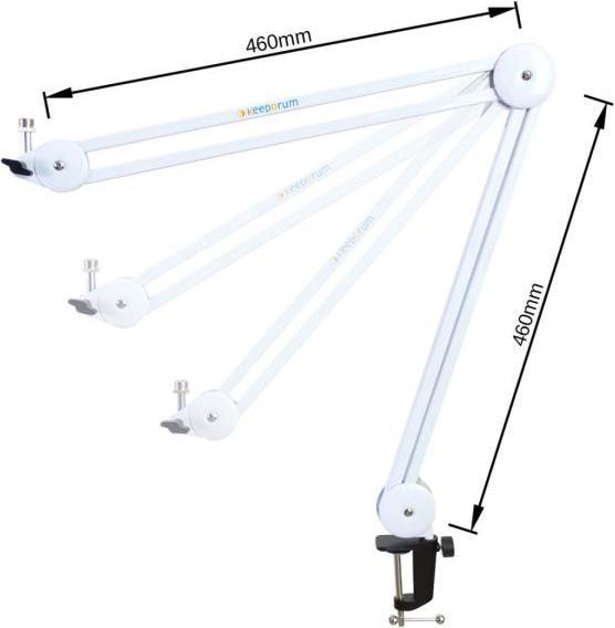 Actual product image RØDE Podcaster with microphone arm white with spider