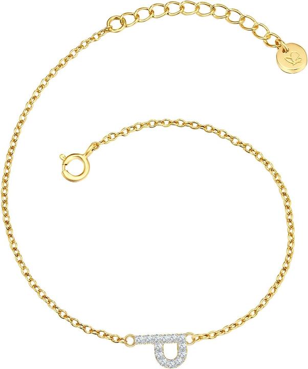 Image du produit Glanzstücke München Femme lettre P argent sterling zirconium or jaune 17,0 cm longueur de base + 3,0 cm extension - (17 cm, Argent Sterling)