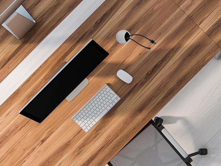 Produktbild TecLines TKD002E Tisch Kabeldurchführung rund 80mm, Edelstahl Optik