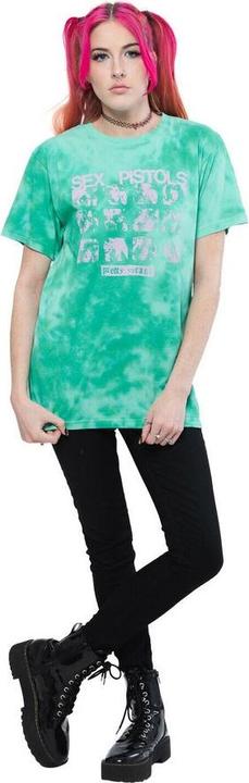 Actual product image Sex Pistols Unisex Adult Pretty Vacant Dip Dye Cotton T-Shirt (L)