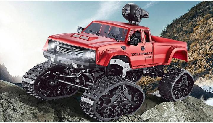 Image du produit Amewi Camionnette RC AMX FPV RTR rouge avec roues et chaînes 4WD (RTR Prêt à fonctionner)