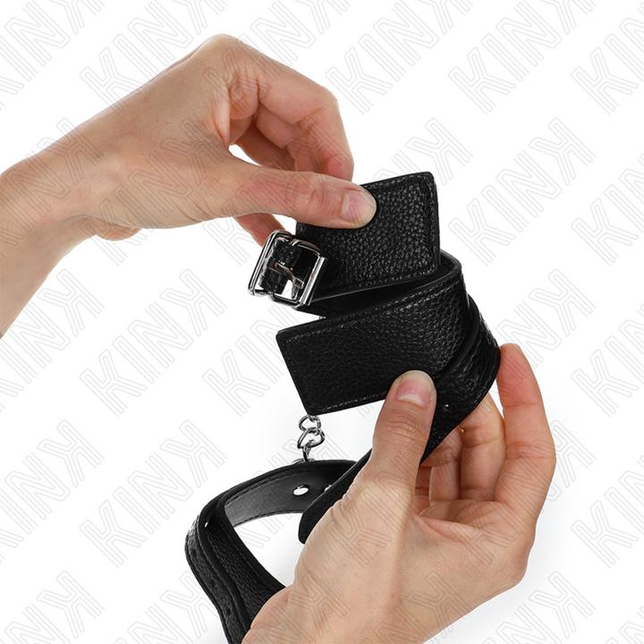 Actual product image Pipedream KINK - WRIST CUFFS WITH SNAKE PATTERN, BLACK, ADJUSTABLE 20-28 CM X 5,4 CM