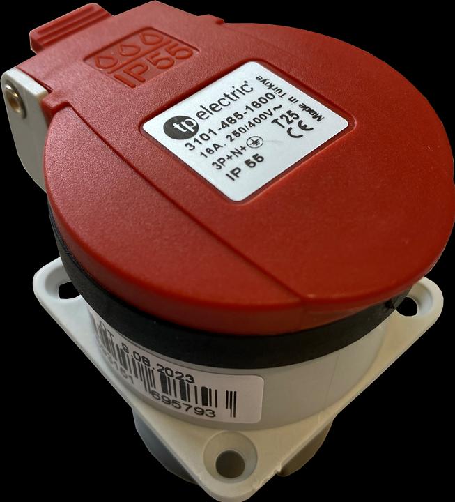 Actual product image PCE Socket outlet with earthing contact Swiss Standard T25 16A IP55 (red)