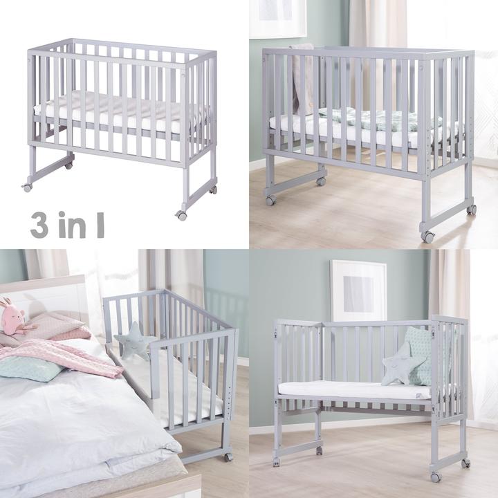 Produktbild Roba Stuben- & Beistellbett 3in1 mit Barriere + Matratze