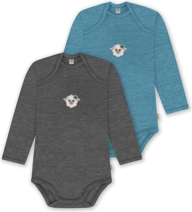 Normani 2er Pack Baby Merino Body Langarm „Auckland" - 9381