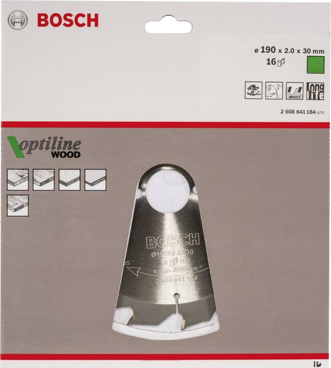 Actual product image Bosch Professional Zubehör PRO Wood circular saw blade, 190 x 2 x 30 mm