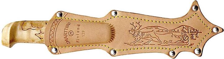 Produktbild Marttiini Lynx 139 Jagdmesser, rostfreier Stahl, poliert, klarlackierte Maserbirke, Naturleder-Köch (12.70 cm)