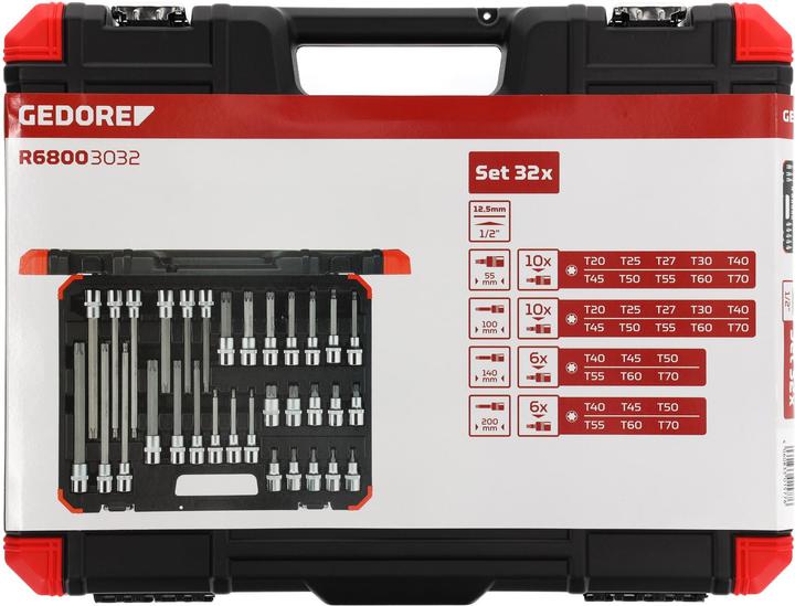 Actual product image Gedore Red Set of screwdriver bits /2 TX