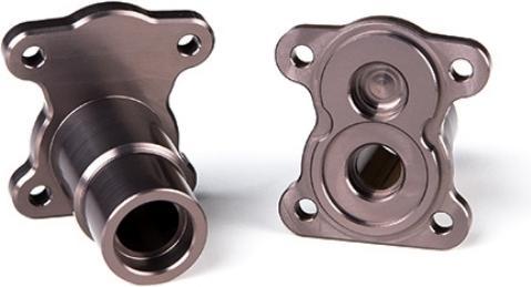 Actual product image Gmade Aluminum Straight axle adapter (2) (Titanium Gray) for R1 Axle