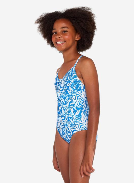 Image du produit Olaian Maillot de bain une pièce surf bretelles croisées Fille - 500 Caly bleu et blanc (140)