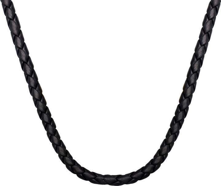 Kuzzoi Halskette Herren Echtleder Kette Geflochten Basic 925 Silber
