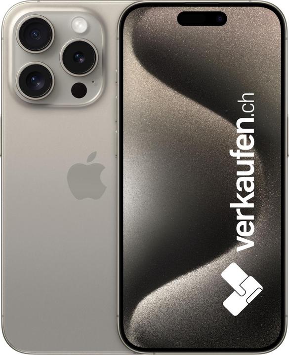 Produktbild verkaufen.ch iPhone 15 Pro (128 GB, Natural Titanium, 6.10", 48 Mpx, SIM + eSIM, A / Wie neu)