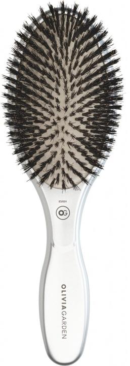 Olivia Garden Expert Care Oval Wildschweinborsten Silber