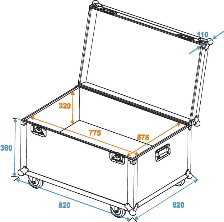 Actual product image Omnitronic UniversalTransportCase R7 80x60 Rollers (Universal)