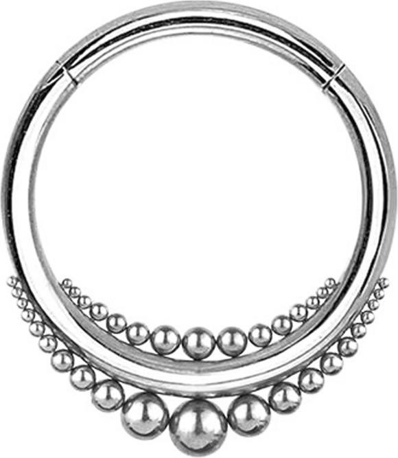 Star Piercing Ohrgewicht Segmentring klappbar silber Kugeln aufsteigend grösser werdend (Chirurgenstahl 316L)