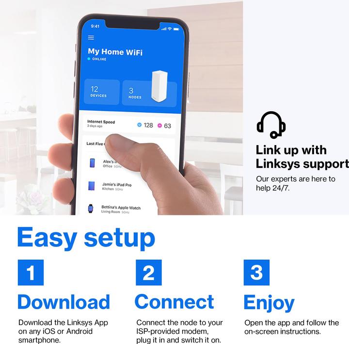 Image du produit Belkin Système Wi-Fi domestique complet Linksys VELOP Mesh WHW0303