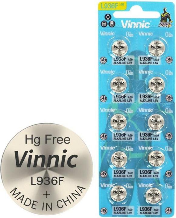 Image du produit Vinnic Pouvoir positif (10 pcs, AG9/LR45/LR936/394, 66 mAh)