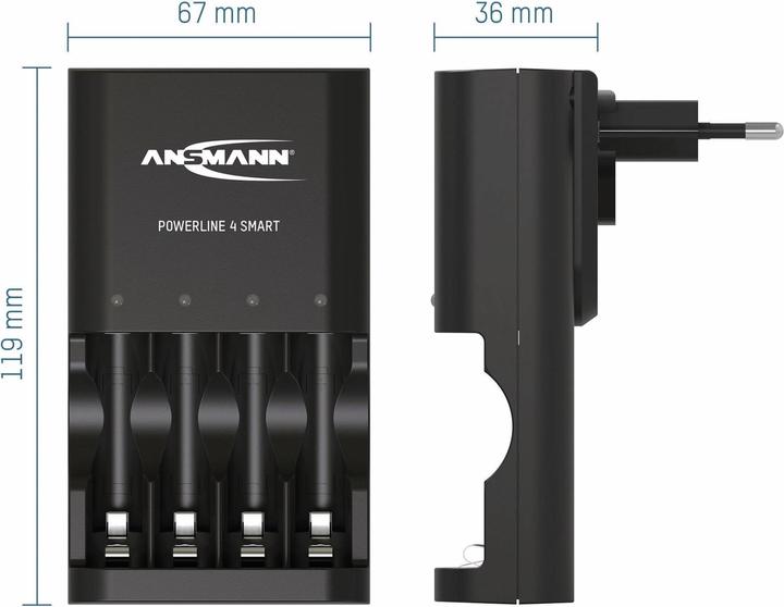 Image du produit Ansmann Chargeur de batterie Powerline NiMH/NiCD Mignon AA/Micro AAA (1 pcs, Batterie)