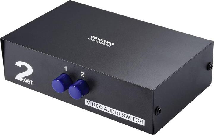 Actual product image SpeaKa Professional SP-11175216 2 port composite switch with audio ports