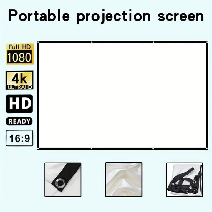 Immagine prodotto PhoneLook Doppelseitige 16:9 Projektionsleinwand mit pflegeleichtem, bügelbarem Stoff (120 Zoll, 305 cm) (120", 16:9)
