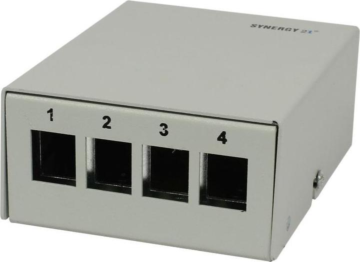 Produktbild Synergy 21 Keystone Modulträger Patchpanel für 4x TP-Modul Aufputz Metall
