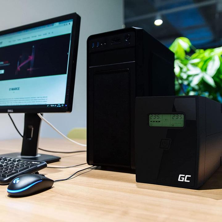 Produktbild GreenCell 600VA 360WÜberspannungsschutz 230V Black (0.60 VA, 360 W, Line-Interaktiv USV)