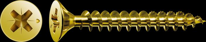 Immagine prodotto Spax Vite R 88094 Testa svasata con punta/inclinazione a croce -PZ 2,5 x 25/22-Z Acciaio zincato giallo (1000 Viti per pezzo)