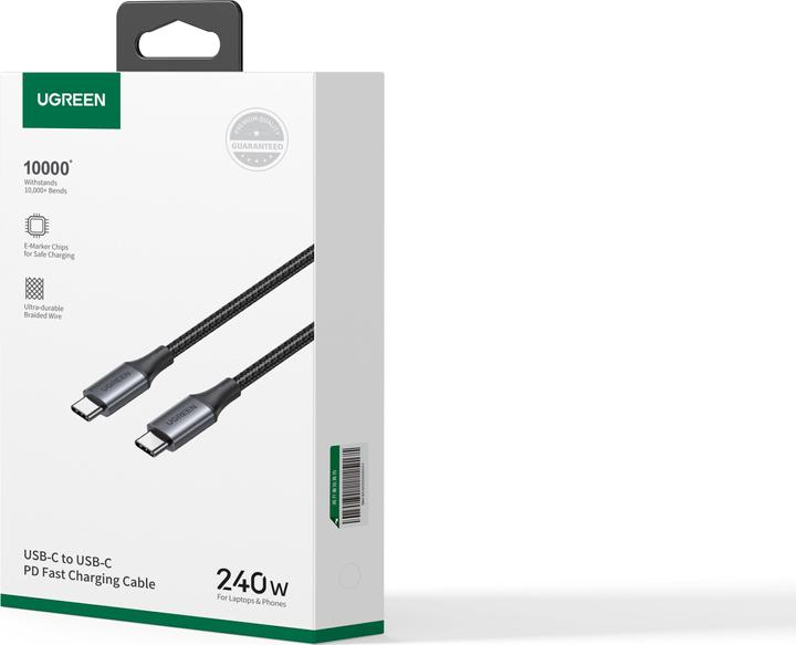 Productafbeelding Ugreen USB-C naar USB-C USB4 kabel, 240W, 2m (zwart) (2 m, USB 2.0)