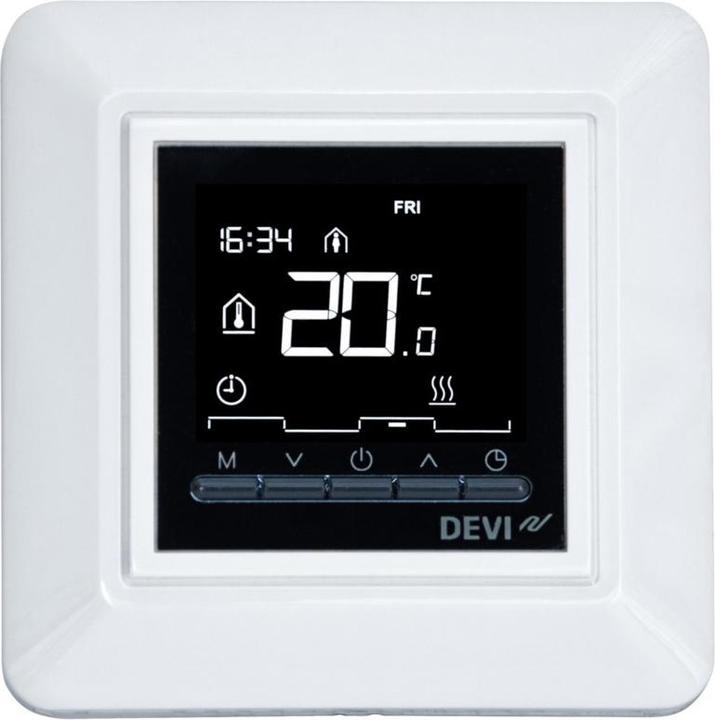 Produktbild Devi Timer-Thermostat OPTI 140F105 mit weissem Einfachrahmen