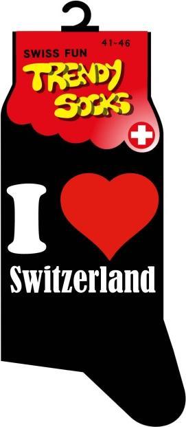 CreaDiva Socken I Love Switzerland, Gr. 41-46 (41 - 46)