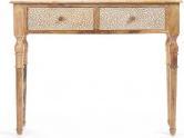 Immagine prodotto Giftdecor tavolo da ingresso 2 cassetti bianco naturale fogl