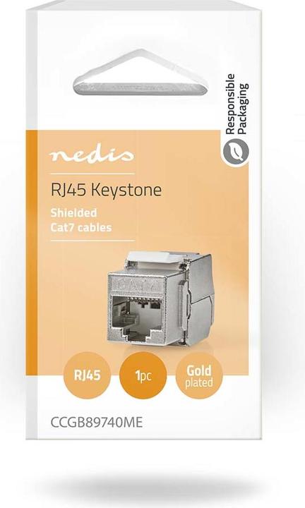 Actual product image Nedis Keystone | CAT7 | RJ45 socket | S/FTP | Metal | Box (Keystone module)