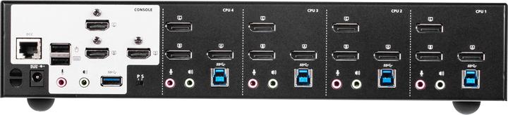 Produktbild Aten CS1964 KVMP-Switch 4-fach, DisplayPort für 3 Displays 4K, USB 3.0, Audio
