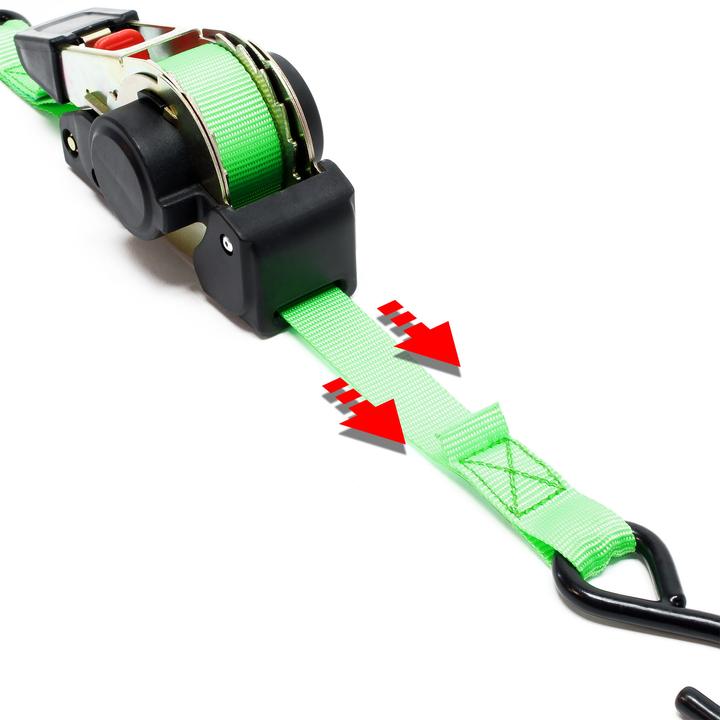 Image du produit Wiltec Sangle d’arrimage 3m x 25mm Traction 320 daN PES Crochet en forme S avec Tendeur à cliquet