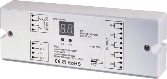 Produktbild Lumina Swiss DALI Dimmer 4-Kanal für einfarbige LED Streifen mit Push-Dim Eingang
