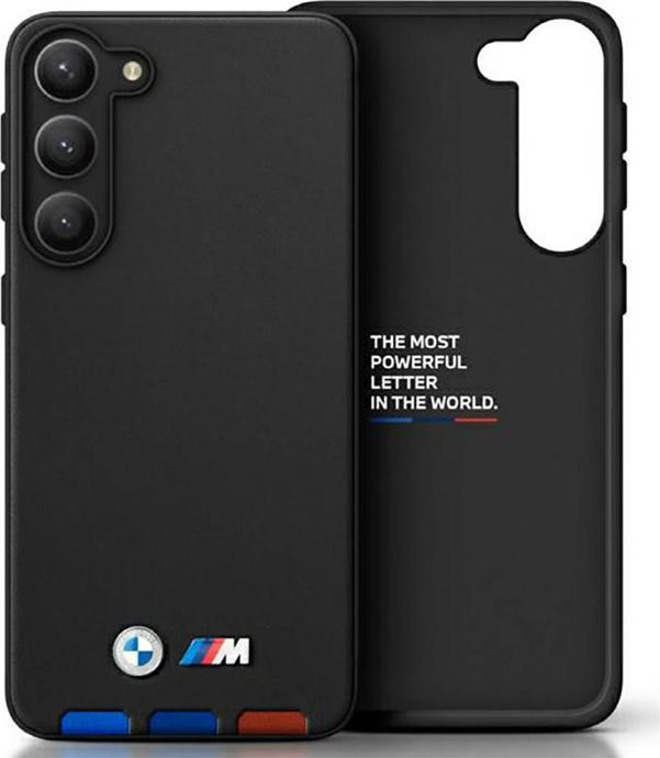 Actual product image BMW Case BMHCSA5422PTDK A54 czarny/black Leather Stamp Tricolor (Samsung Galaxy A54 5G)