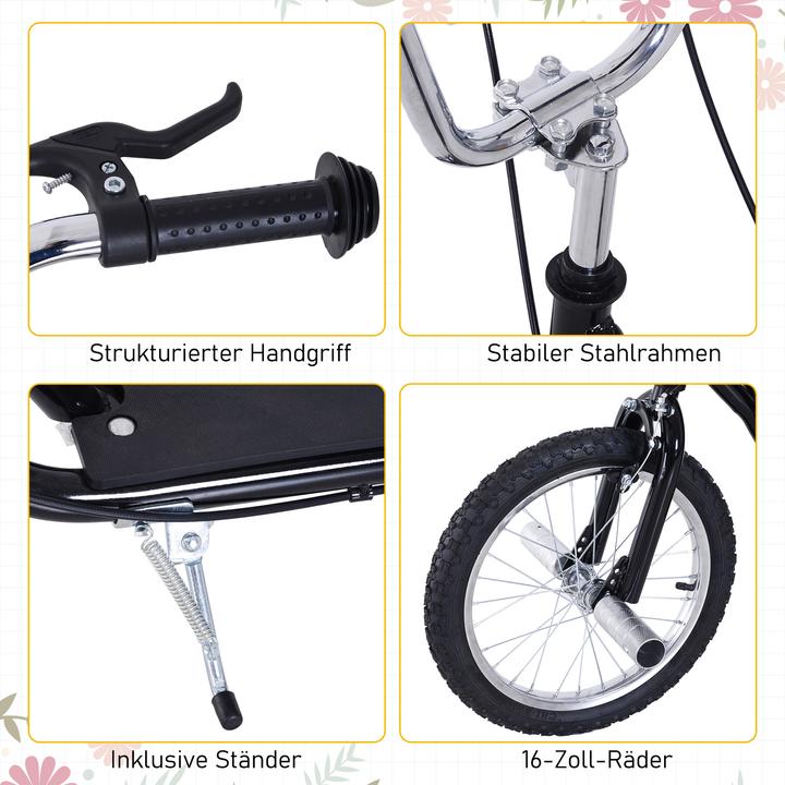 Actual product image Homcom Children's scooter With handbrake, extra thick pneumatic tyres, height-adjustable handlebars