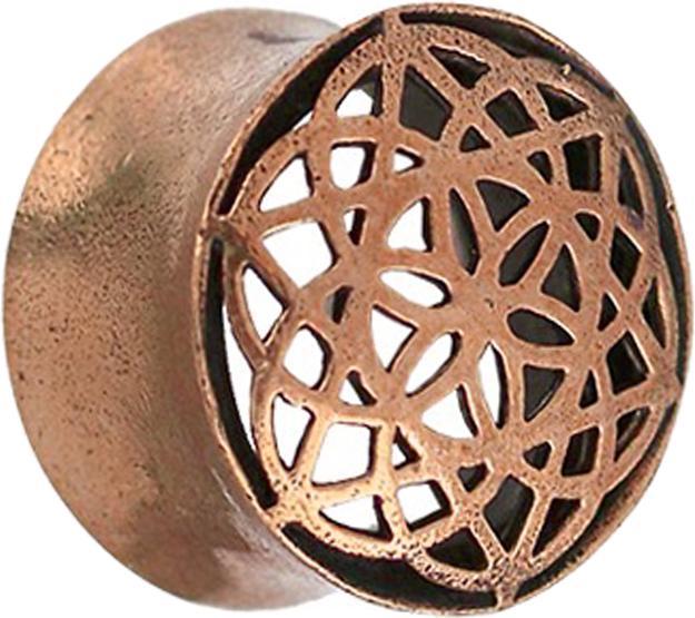 Produktbild Star Piercing Flared Tunnel rosegold Blume des Lebens (ohne Messing, Titan G23)