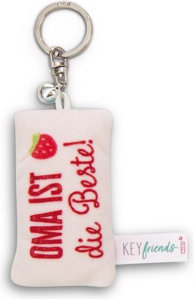 Magni NICI Schlüsselanhänger Mini Plüschkissen Oma ist die Beste! mit Glöckchen 8cm