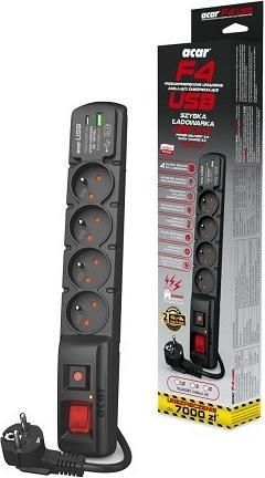Produktbild Acar Surge Protector F4 USB A+C 4x French Pd