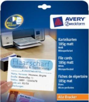 Produktbild Avery Karteikarten (A4, 185 g/m², 200 x)