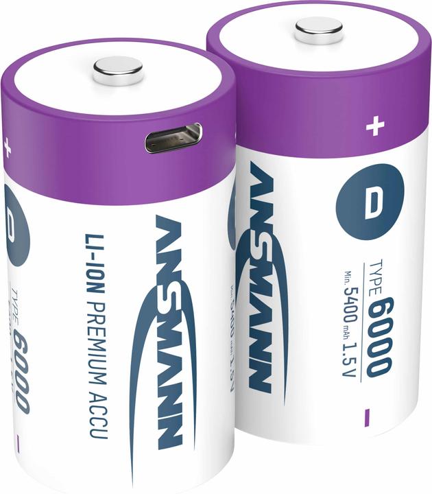 Produktbild Ansmann Premium Rechargeable (2 Stk., D, 6000 mAh)