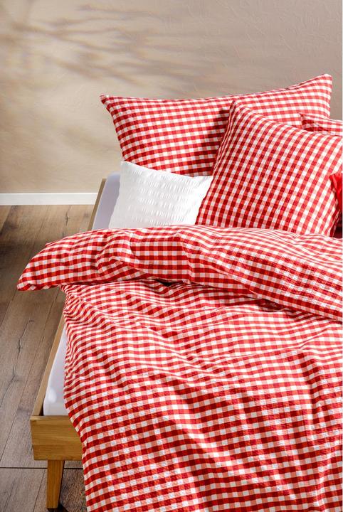 Actual product image Night Fashion Check red/white (Pillowcase, 65 x 100 cm)