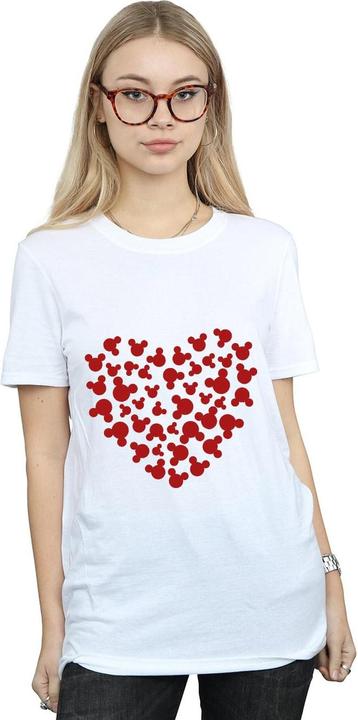 Actual product image Disney Womens/Ladies Mickey Mouse Heart Silhouette Cotton Boyfriend T-Shirt (M)