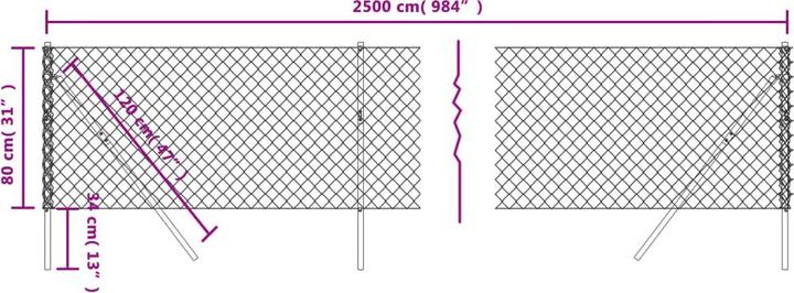 Produktbild VidaXL Maschendrahtzaun Grün 0,8x25 m, Farbe: Grün, Material
