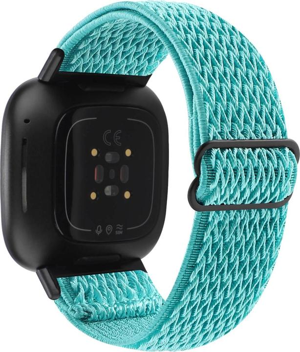 Actual product image Cover-Discount Fitbit Versa 4 / Sense 2 - Nylon Replacement Bracelet light blue (Nylon, Versa 3, Sense)