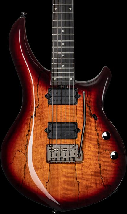 Actual product image E-Gitarre, Majesty 200X, Spalted Maple, DiMarzio, Blood Orange, Tasche (Electric guitar)